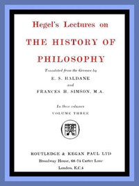 Hegels Lectures on the History of Philosophy Vol 1 - Hegel